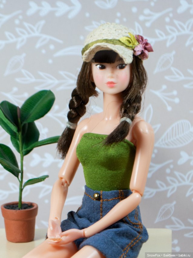 Соломенная кепка с цветами для кукол Momoko/ Момоко, бжд (фото 4)