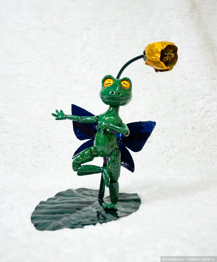 Шарнирная Кукла Лягуша Настюша OOAK (фото 4)