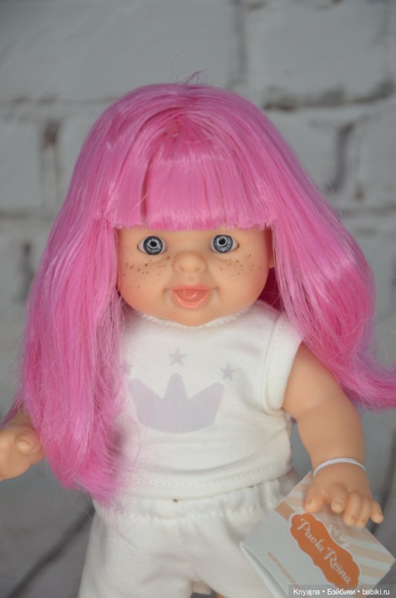 Паолитас, кукла пупс Мина с розовыми волосами (фото 4)