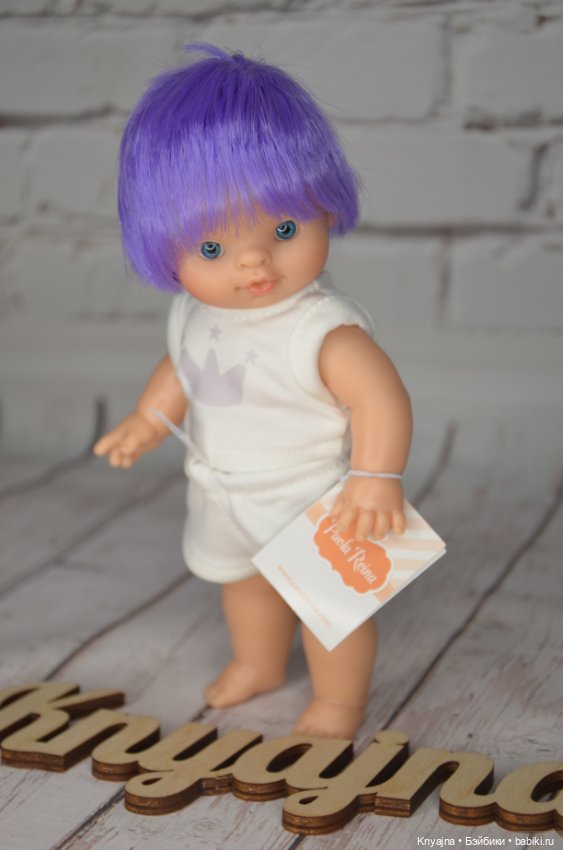 Паолитас, кукла пупс Дима с фиолетовыми волосами #2 (фото 5)