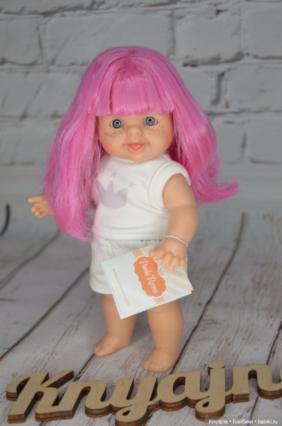 Паолитас, кукла пупс Мина с розовыми волосами