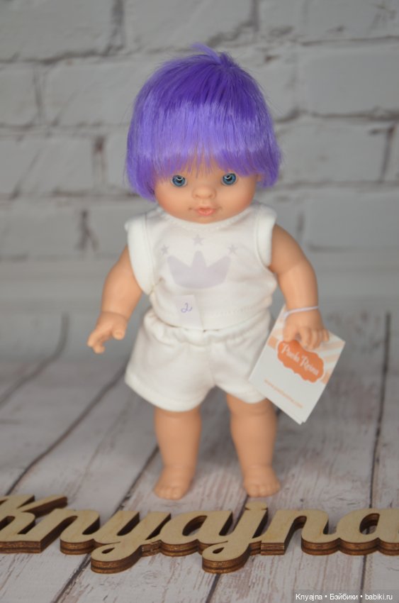 Паолитас, кукла пупс Дима с фиолетовыми волосами #2 (фото 2)