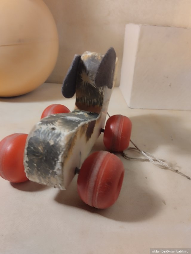 Игрушка Каталка СССР Собака с башмаком, с трещеткой (фото 4)