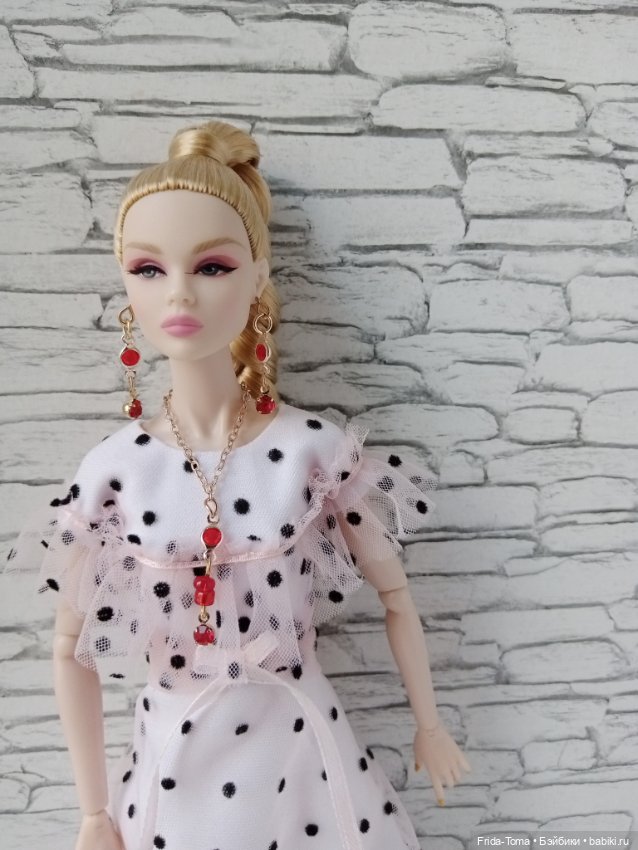 Украшения для барби поппи интегрити серьги жемчуг бирюза