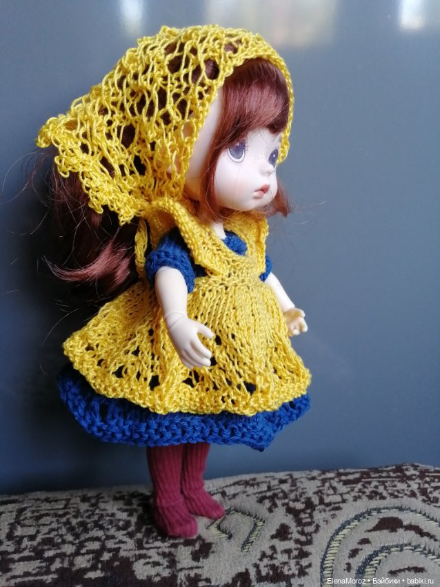 Большой лот (5 комплектов!) летней вязаной одежды для кукол Xiaomi monst 20 cм (фото 4)