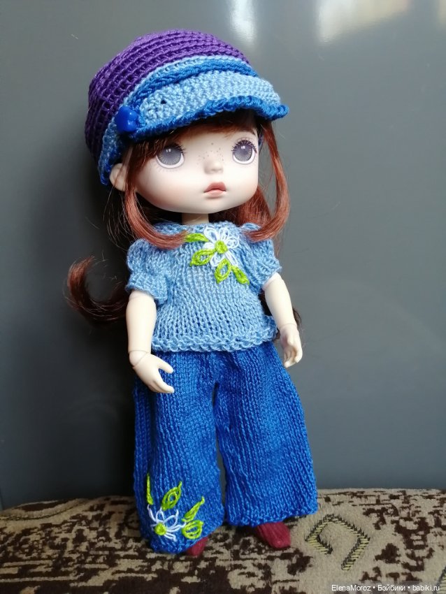 Большой лот (5 комплектов!) летней вязаной одежды для кукол Xiaomi monst 20 cм (фото 7)