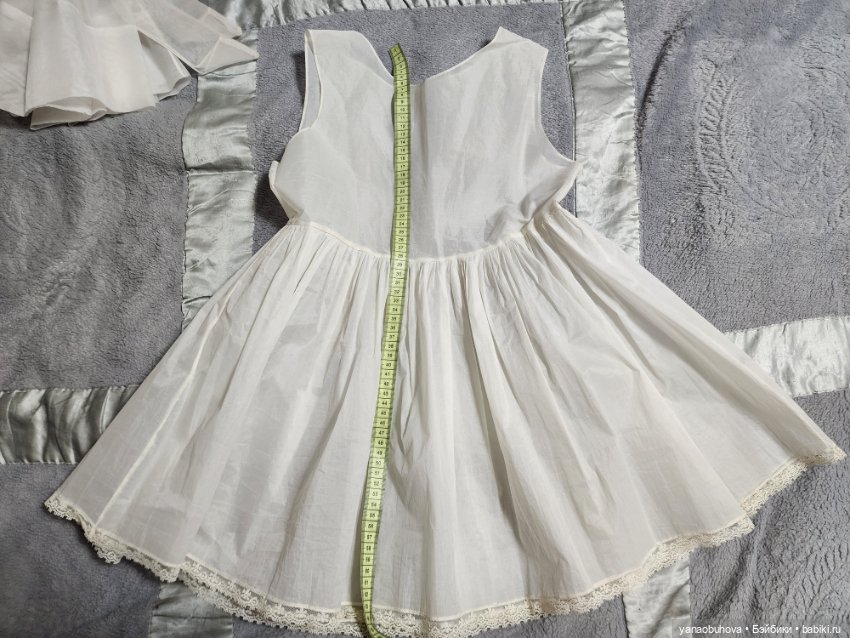 Винтажное детское платье с нижним платьем в комплекте для большой куклы