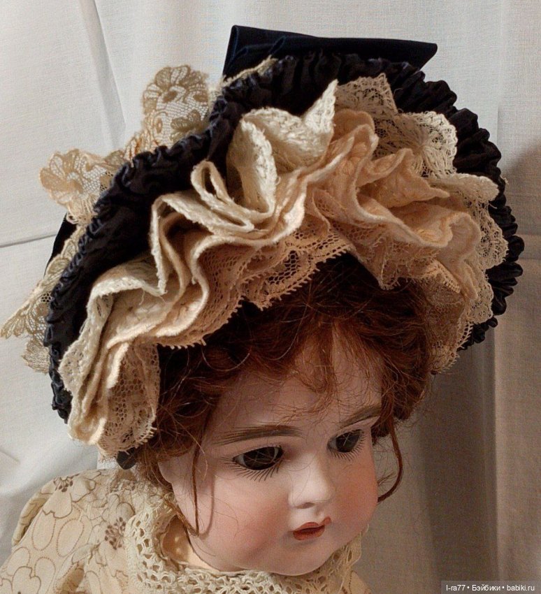 Бонет для антикварной куклы ОГ 23- 25см (фото 4)