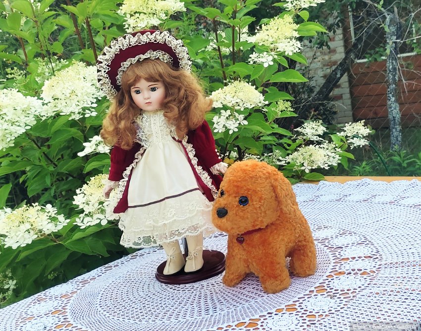 Винтажная реплика французской антикварной куклы (фото 8)