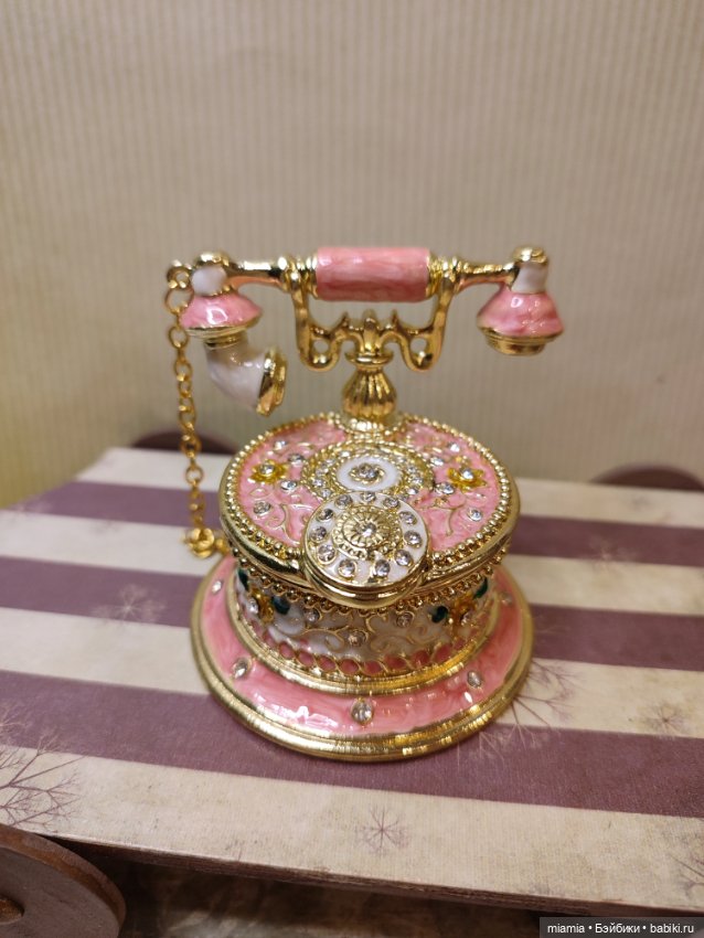 Шкатулочка с эмалью Ретро-телефон (фото 2)