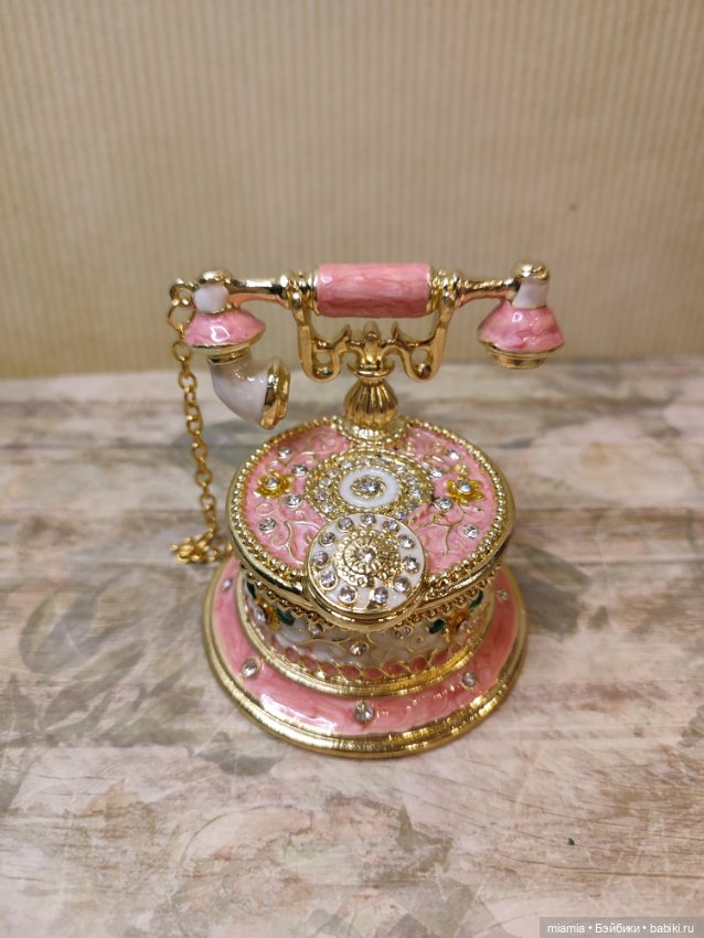 Шкатулочка с эмалью Ретро-телефон