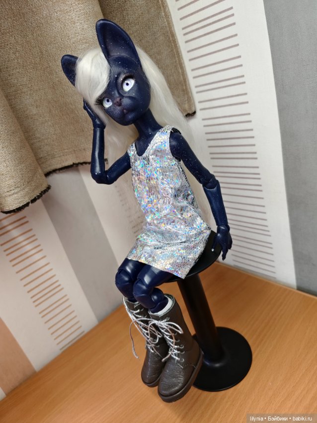 Лунная кошечка, авторская бжд куколка (фото 4)
