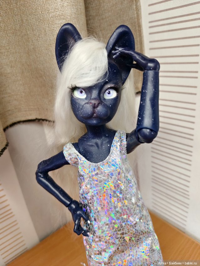 Лунная кошечка, авторская бжд куколка (фото 7)