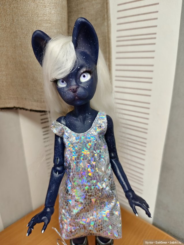 Лунная кошечка, авторская бжд куколка