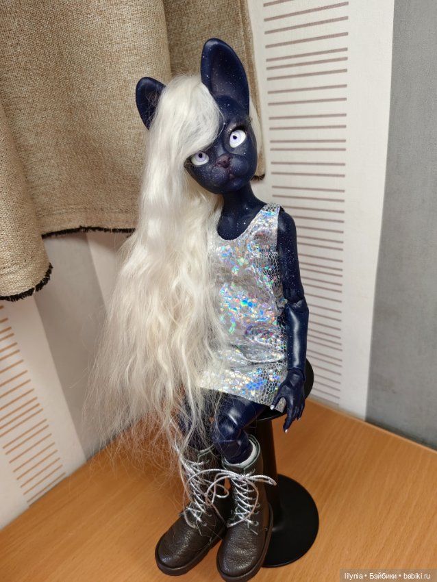Лунная кошечка, авторская бжд куколка (фото 5)
