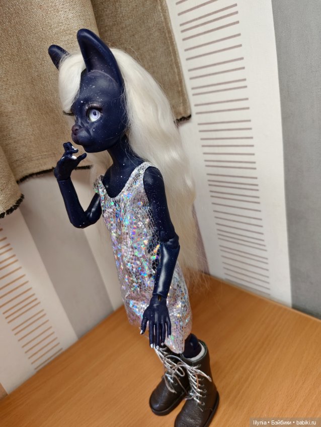 Лунная кошечка, авторская бжд куколка (фото 9)