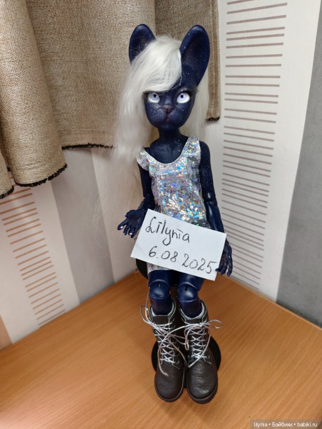 Лунная кошечка, авторская бжд куколка