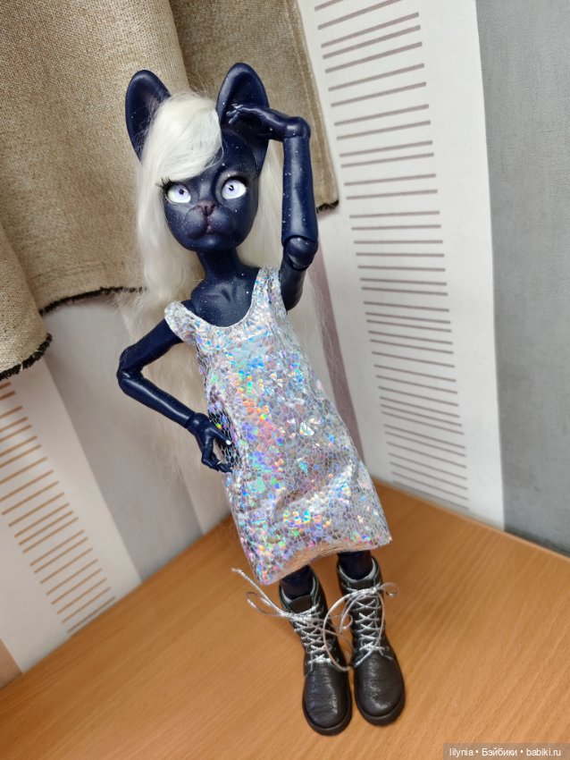 Лунная кошечка, авторская бжд куколка (фото 8)