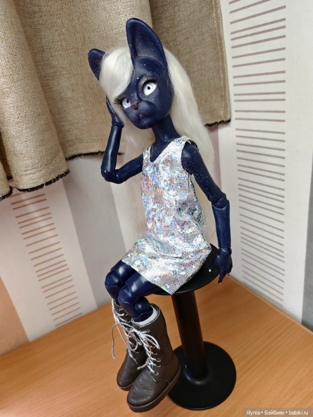 Лунная кошечка, авторская бжд куколка (фото 3)
