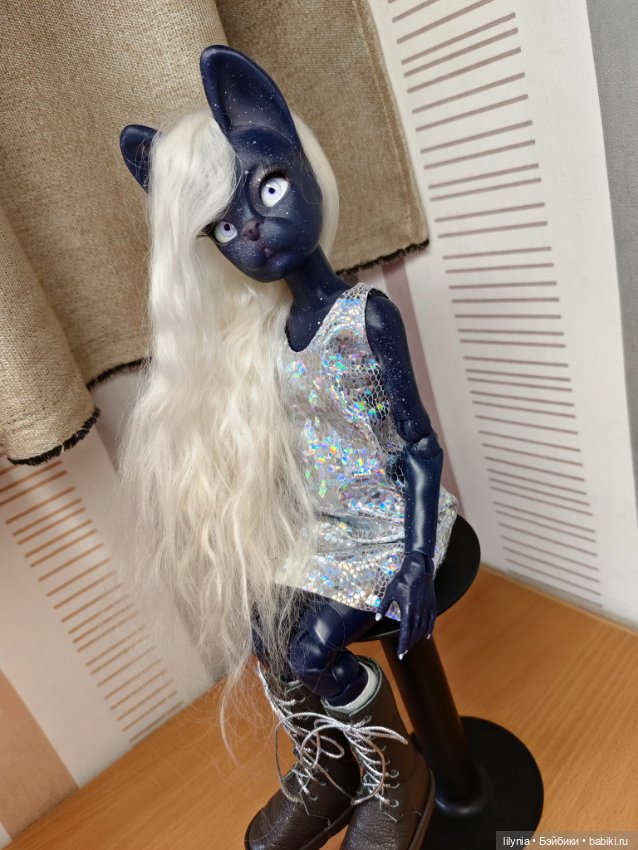 Лунная кошечка, авторская бжд куколка (фото 6)