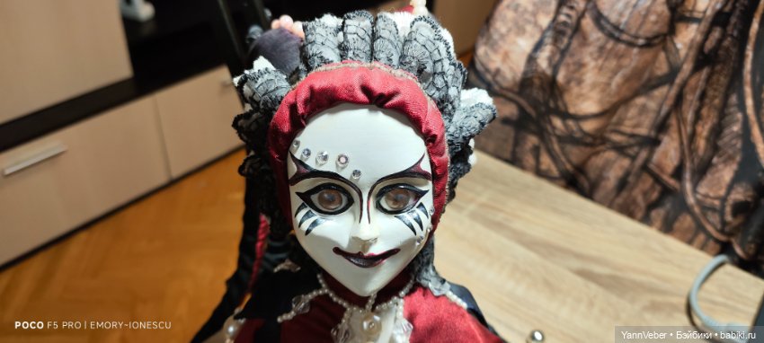 Авторская кукла "Арлекин" на проволочном каркасе (фото 3)