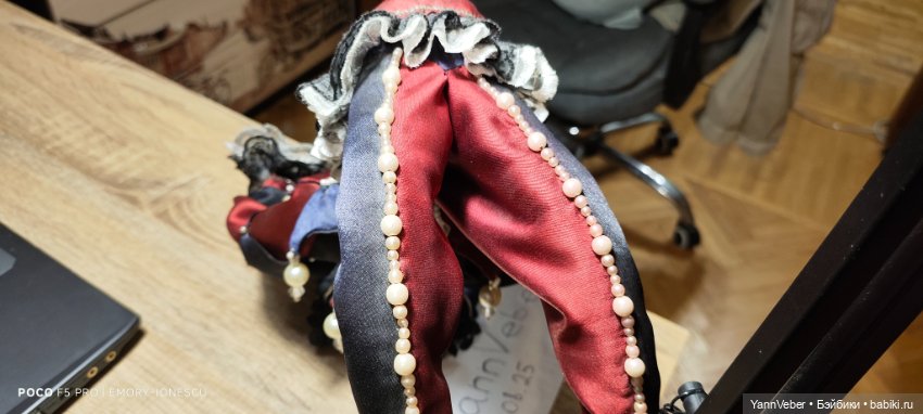 Авторская кукла "Арлекин" на проволочном каркасе (фото 5)