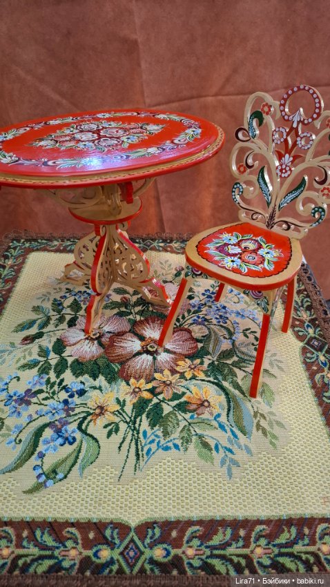 Мебель с ручной городецкой росписью (фото 7)