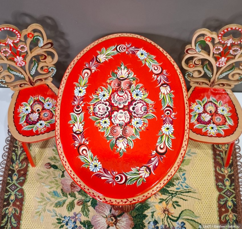 Мебель с ручной городецкой росписью