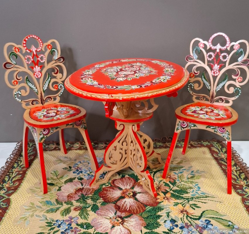 Мебель с ручной городецкой росписью