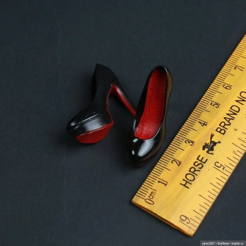 Лот обуви для Phicen и кукол с большой стопой (3.5 см) - туфли черные и белые - новые (фото 5)