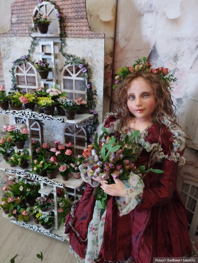 Цветочная фея (кукла с букетом цветов) (фото 4)