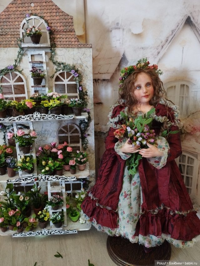 Цветочная фея (кукла с букетом цветов) (фото 3)