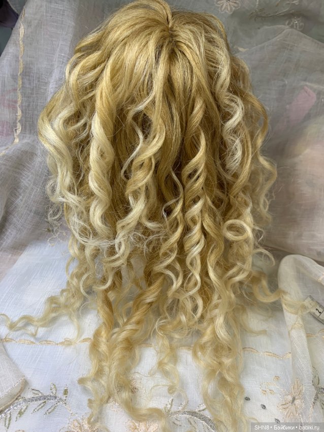 Парик длинный блонд — Парики и волосы (мохер) для кукол (фото 4)