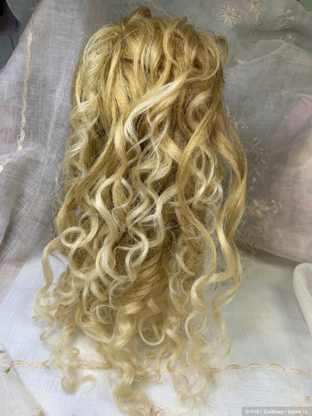 Парик длинный блонд — Парики и волосы (мохер) для кукол (фото 3)