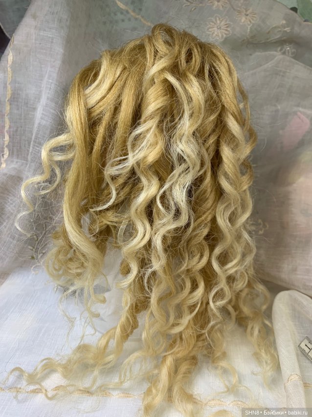 Парик длинный блонд — Парики и волосы (мохер) для кукол (фото 5)