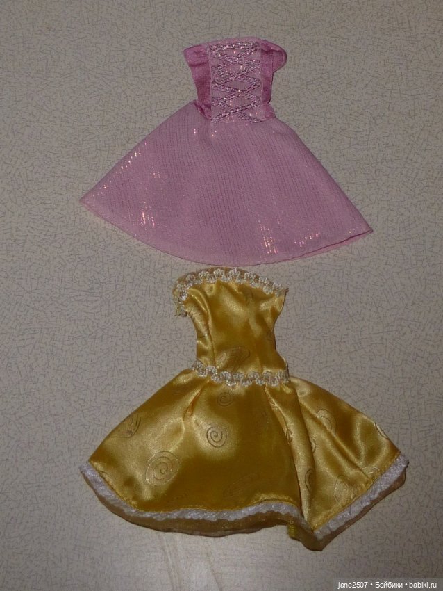 Платья короткие нарядные / блестящие для Барби, кукол 12 дюймов (новые, одним лотом)