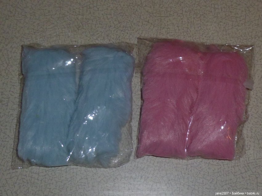 Меховые накладки на ноги для Барби, Поппи Паркер, кукол 12 дюймов (розовые и голубые, одним лотом)