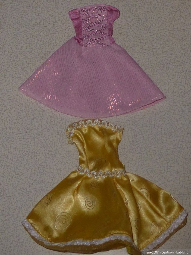 Платья короткие нарядные / блестящие для Барби, кукол 12 дюймов (новые, одним лотом) (фото 2)
