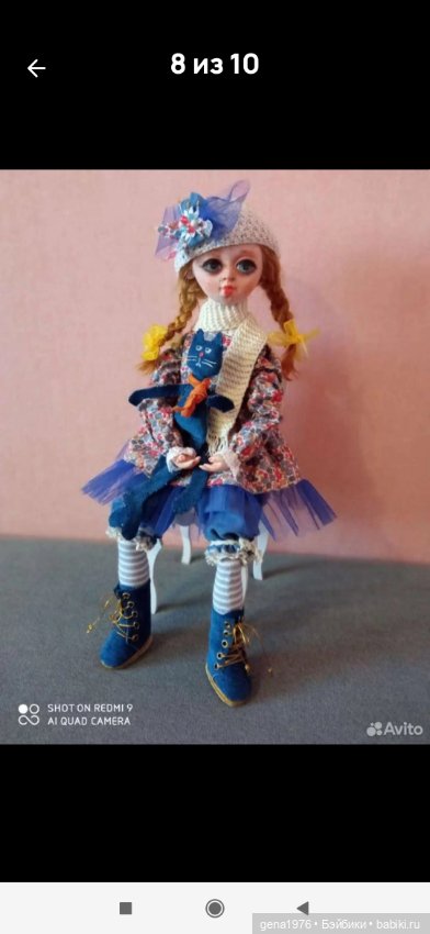 Лера девочка с котиком — Авторские куклы (фото 2)