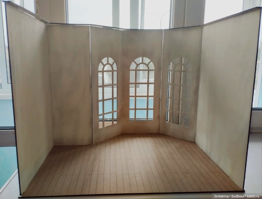 Сборный витражный румбокс для кукол 30 см