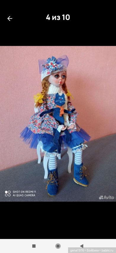 Лера девочка с котиком — Авторские куклы (фото 5)