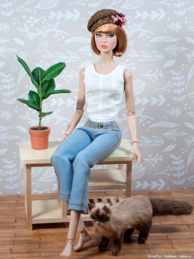 Соломенная шляпка берет для кукол с обхватом головы 9,5 см (фото 4)