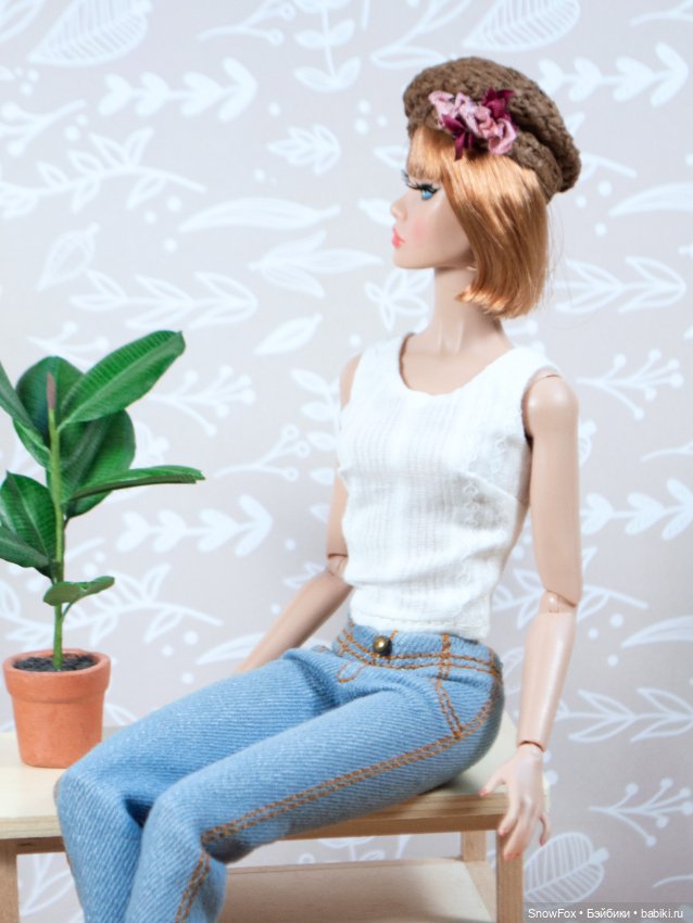 Соломенная шляпка берет для кукол с обхватом головы 9,5 см (фото 3)