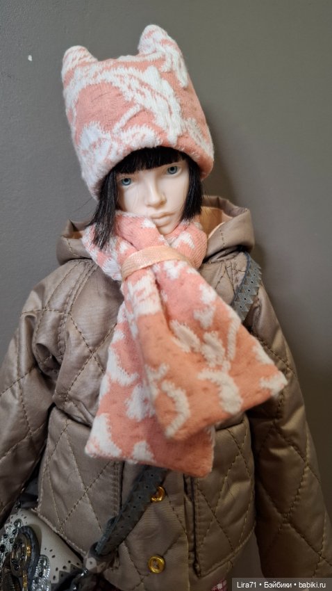 Шапка с ушками и шарф для девочек 1/4 (фото 4)