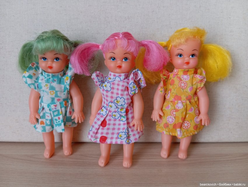 Винтажный набор из трёх кукол