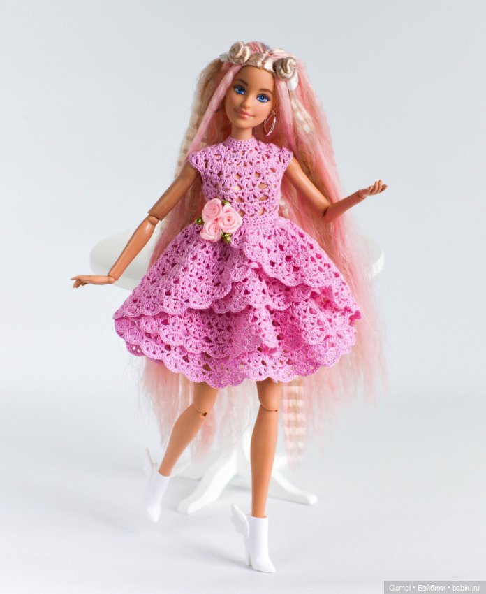 МК "Прага" по вязанию платья для куклы Барби (фото 2)