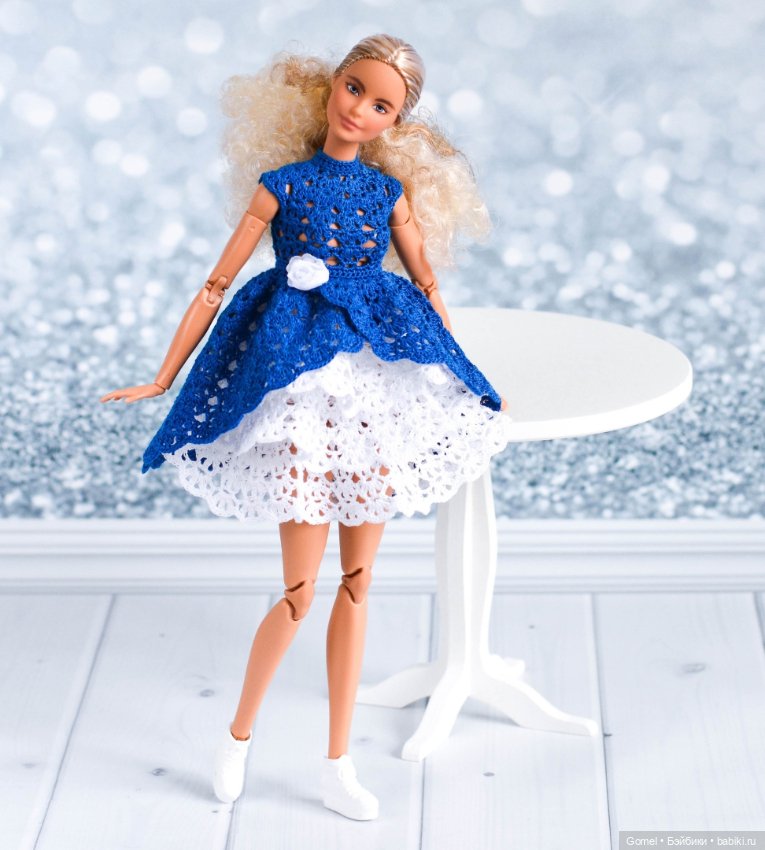 МК "Прага" по вязанию платья для куклы Барби (фото 6)
