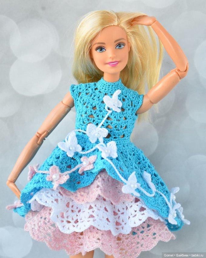 МК "Прага" по вязанию платья для куклы Барби (фото 5)