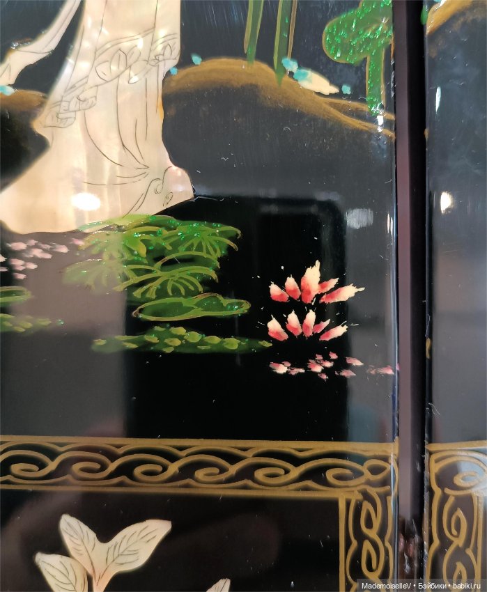 Ширма лаковая инкрустация перламутром