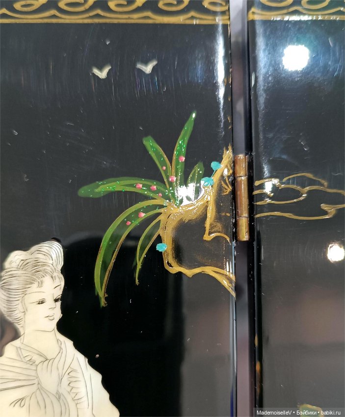 Ширма лаковая инкрустация перламутром